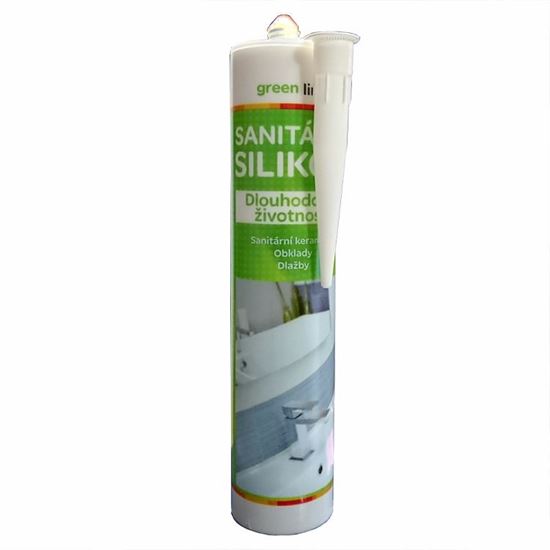 Obrázok Den Braven - sanitárny silikón 300 ml kartuša - biely Green line