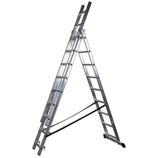 Obrázok Rebrík hliníkový trojdielny nosnosť 150 kg V29609