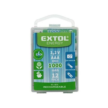 Obrázok pre výrobcu EXTOL Batéria nabíjateľná 1000mAh AAA 42062, 1ks