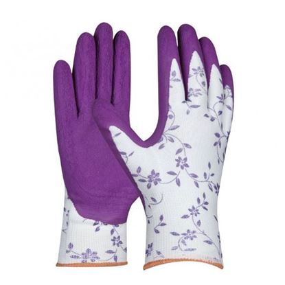 Obrázok pre výrobcu GEBOL rukavice FLOWER LILA záhradné s latexovou ochrannou vrstvou