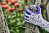 Obrázok GEBOL rukavice FLOWER LILA záhradné s latexovou ochrannou vrstvou