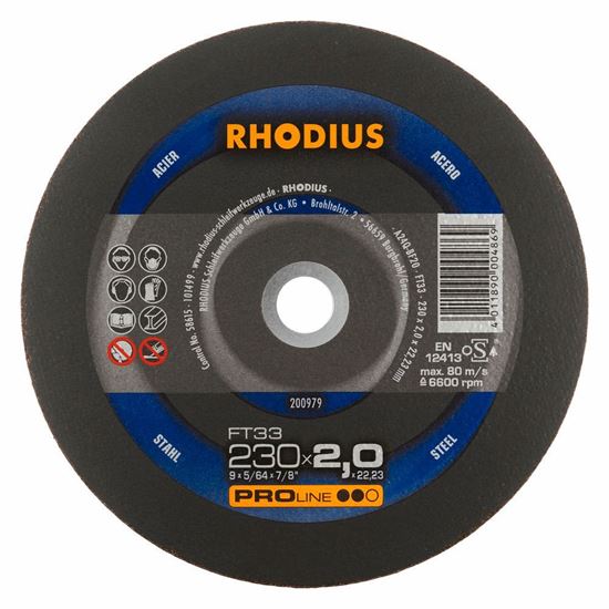 Obrázok RHODIUS rezný kotúč na oceľ F41 FT33 230x2x22,23mm 200979