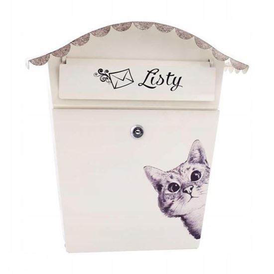 Obrázok XL-TOOLS Poštová schránka s vlnitou strieškou, motív mačka, 2.SKM11