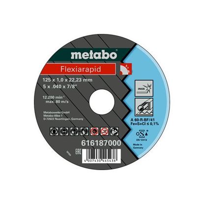 Obrázok pre výrobcu METABO kotúč rezný FLEXIARAPID 125x1,0x22,23mm INOX 616187000 DOPREDAJ