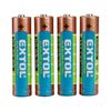 Obrázok EXTOL Batéria alkalická 4ks, 1,5V, typ AAA 42010