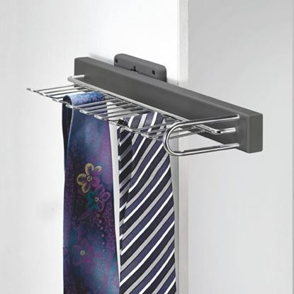 Obrázok pre výrobcu IDEAL Výsuvný vešiak na kravaty a opasky 155x430x80mm cr + antracit 2005033001