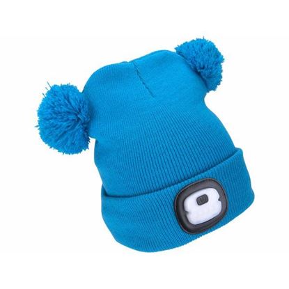 Obrázok pre výrobcu EXTOL čiapka so svetlom modrá detská, s brmbolcami 43459