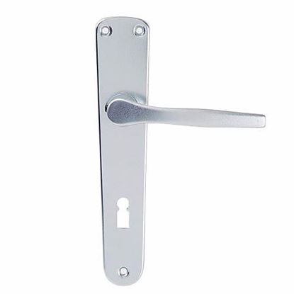 Obrázok pre výrobcu Kľučka Lux, F1 - hliník strieborný, 72 mm, kľúč, DOPREDAJ
