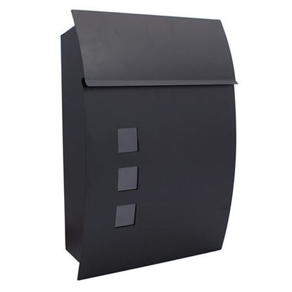 Obrázok pre výrobcu XL-TOOLS Poštová schránka s okienkami, 31 x 10 x 45 cm, čierna polkruhová 2.SKN6