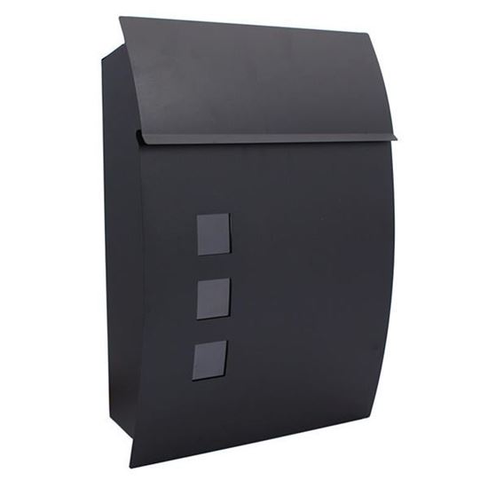 Obrázok XL-TOOLS Poštová schránka s okienkami, 31 x 10 x 45 cm, čierna polkruhová 2.SKN6