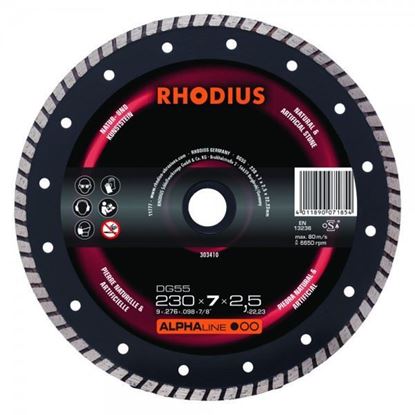 Obrázok pre výrobcu RHODIUS Diamantový kotúč DG55 230x7x2,5x22mm 303410