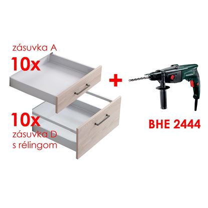 Obrázok pre výrobcu Häfele MATRIX box 450 biela 10A + 10D + DARČEK Metabo BHE2444 kombi kladivo