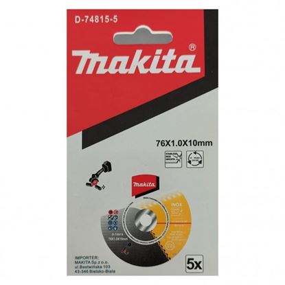 Obrázok pre výrobcu MAKITA D-74815-5 Rezný kotúč INOX 76x1x10mm 5ks