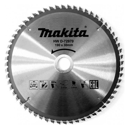 Obrázok pre výrobcu MAKITA D-72970 Pílový kotúč na hliník 190x30mm 60z